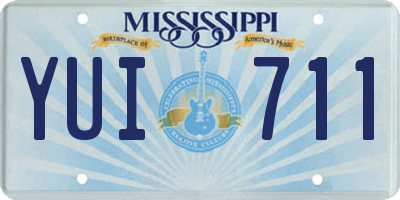 MS license plate YUI711