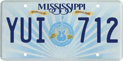 MS license plate YUI712