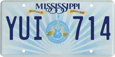 MS license plate YUI714