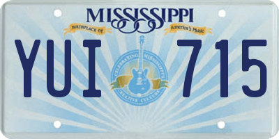 MS license plate YUI715