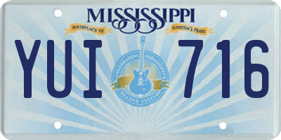 MS license plate YUI716