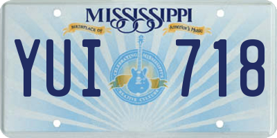 MS license plate YUI718
