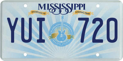 MS license plate YUI720