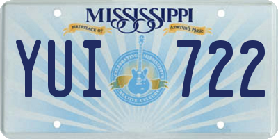 MS license plate YUI722