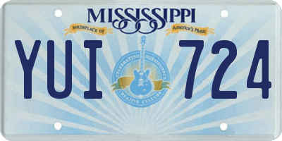 MS license plate YUI724