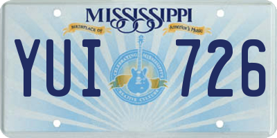 MS license plate YUI726