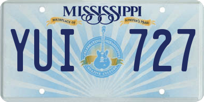 MS license plate YUI727