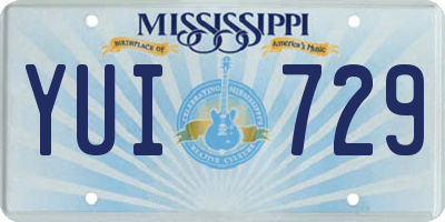 MS license plate YUI729