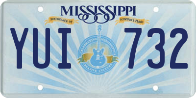 MS license plate YUI732