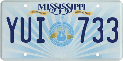 MS license plate YUI733