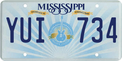 MS license plate YUI734