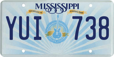 MS license plate YUI738