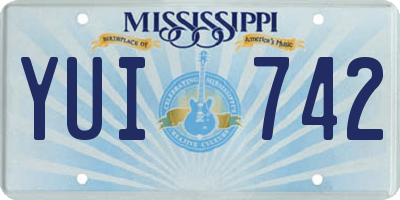 MS license plate YUI742