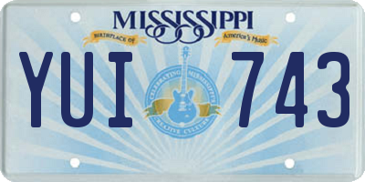 MS license plate YUI743