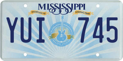 MS license plate YUI745