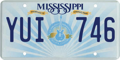 MS license plate YUI746