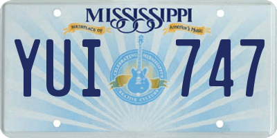 MS license plate YUI747