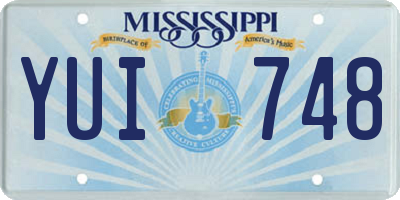 MS license plate YUI748