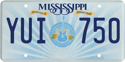 MS license plate YUI750