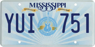 MS license plate YUI751