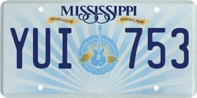 MS license plate YUI753