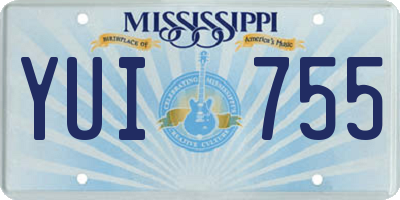 MS license plate YUI755