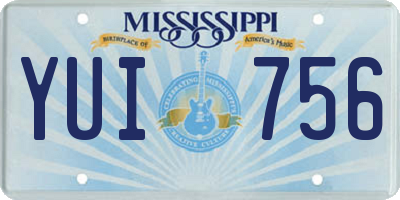 MS license plate YUI756