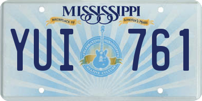 MS license plate YUI761
