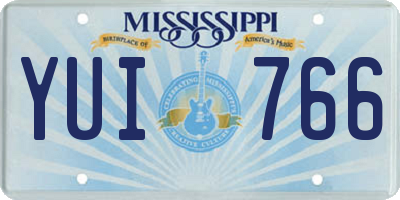 MS license plate YUI766