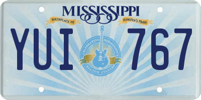 MS license plate YUI767