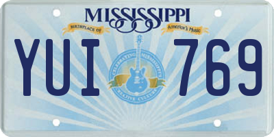 MS license plate YUI769