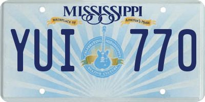 MS license plate YUI770
