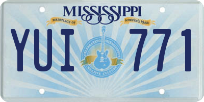MS license plate YUI771