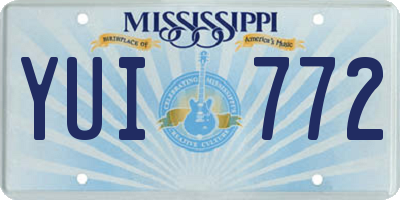 MS license plate YUI772