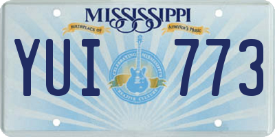 MS license plate YUI773