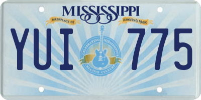 MS license plate YUI775