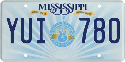 MS license plate YUI780