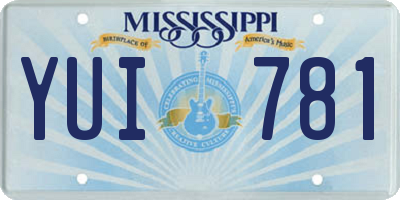MS license plate YUI781