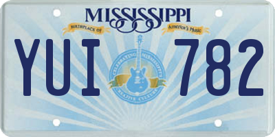 MS license plate YUI782