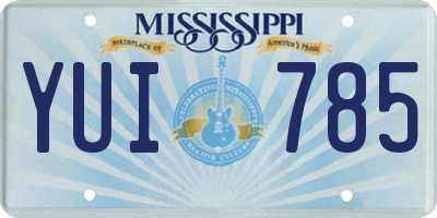 MS license plate YUI785