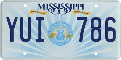 MS license plate YUI786