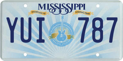 MS license plate YUI787