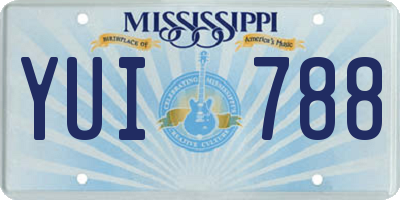 MS license plate YUI788