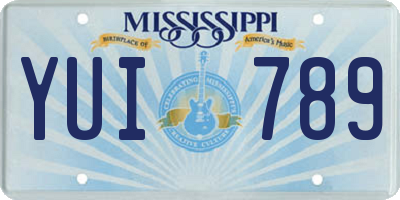 MS license plate YUI789