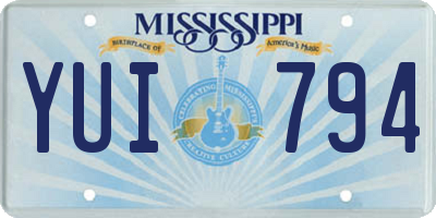 MS license plate YUI794