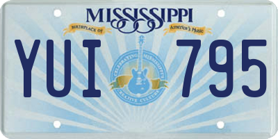 MS license plate YUI795