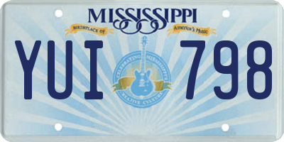 MS license plate YUI798
