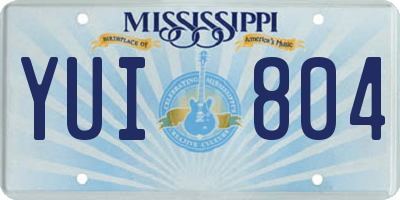 MS license plate YUI804