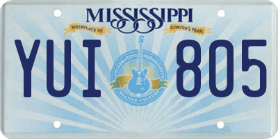 MS license plate YUI805