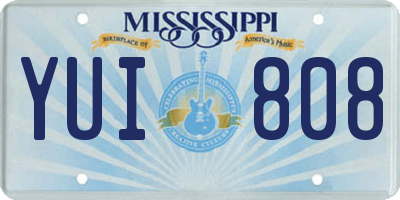 MS license plate YUI808